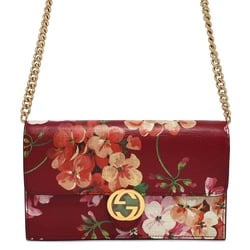 Gucci Chain Shoulder Wallet GG Blooms Flower Leather 409340 GUCCI