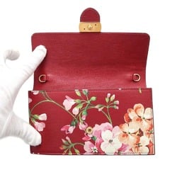 Gucci Chain Shoulder Wallet GG Blooms Flower Leather 409340 GUCCI