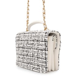 Chanel handbag, matelasse, coco mark, tweed, AS4284, CHANEL, 2way shoulder bag, white