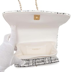 Chanel handbag, matelasse, coco mark, tweed, AS4284, CHANEL, 2way shoulder bag, white