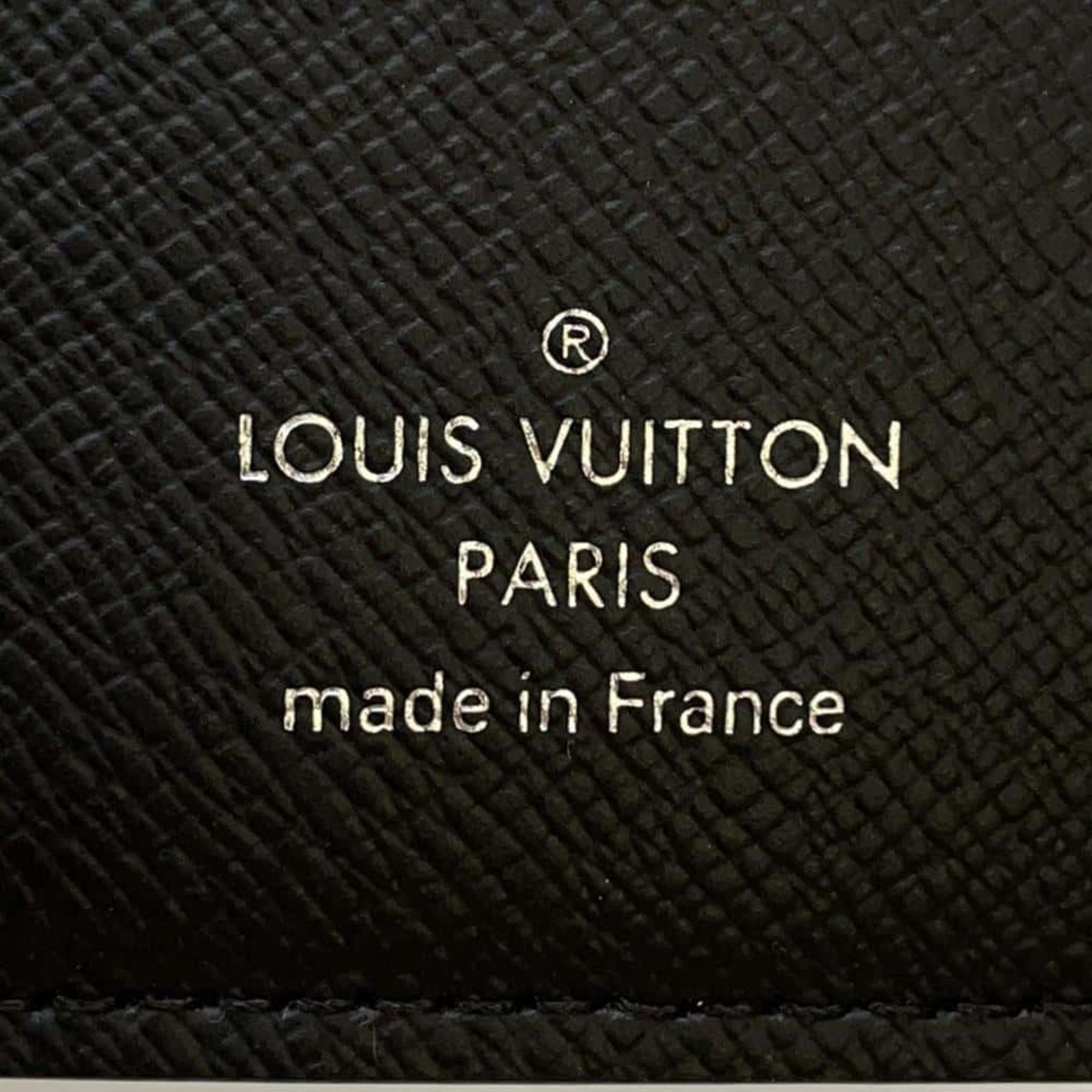 Louis Vuitton Long Wallet Monogram Eclipse Portefeuille Brazza M61697 LOUIS VUITTON Men's Black