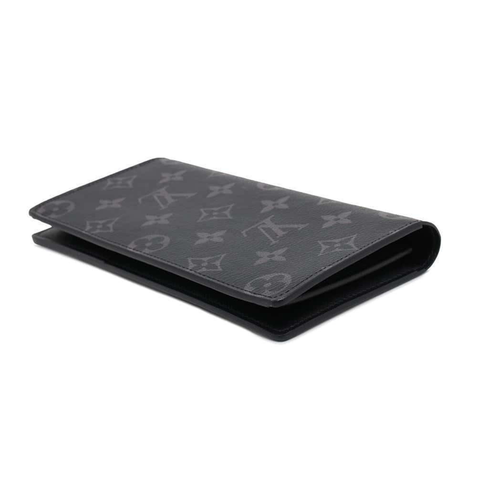 Louis Vuitton Long Wallet Monogram Eclipse Portefeuille Brazza M61697 LOUIS VUITTON Men's Black