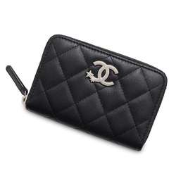 CHANEL Wallet/Coin Case Coco Mark Matelasse Star Lambskin AP3728 Wallet Coin Purse Black