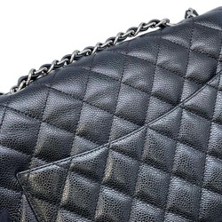 Chanel Chain Shoulder Bag Matelasse 30 Deca Single Flap Caviar Skin Double 2way Black