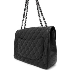 Chanel Chain Shoulder Bag Matelasse 30 Deca Single Flap Caviar Skin Double 2way Black