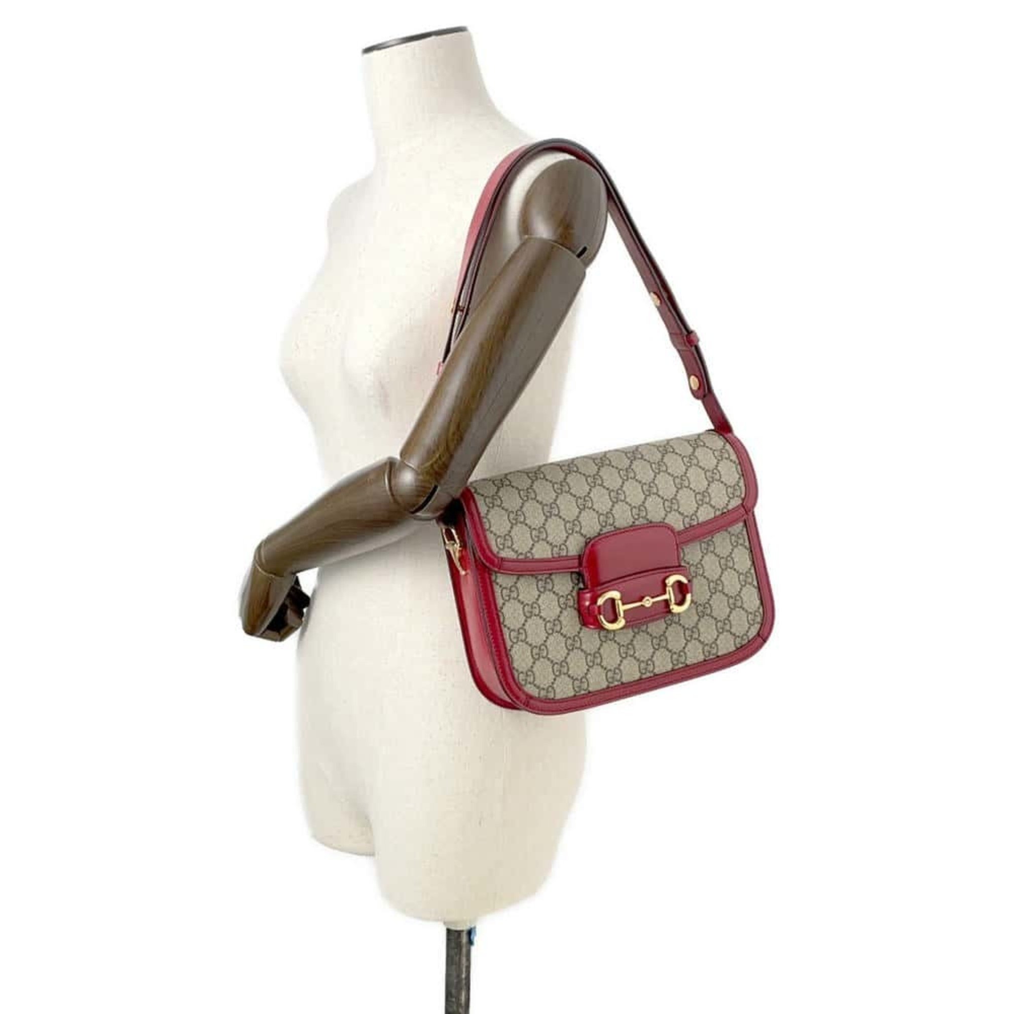 Gucci Shoulder Bag 1955 Horsebit GG Supreme 602204 GUCCI Red