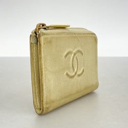 Chanel wallet/coin case, leather, beige, women's