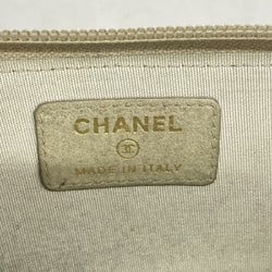 Chanel wallet/coin case, leather, beige, women's