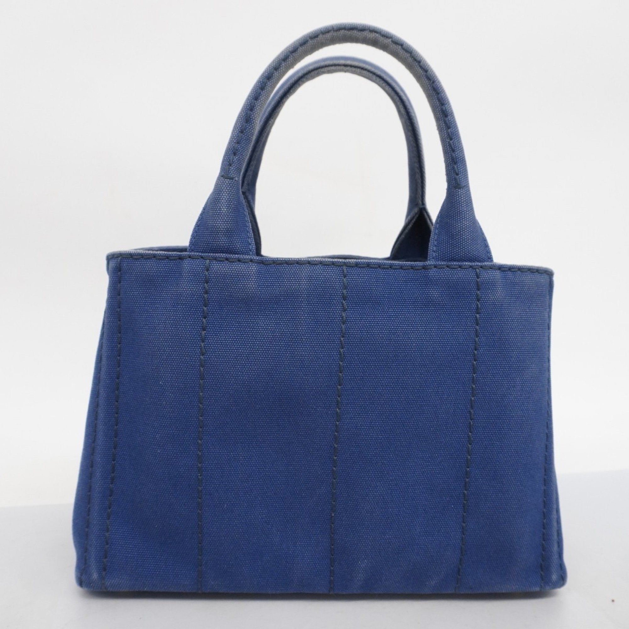 Prada Tote Bag Canapa Canvas Blue Women's