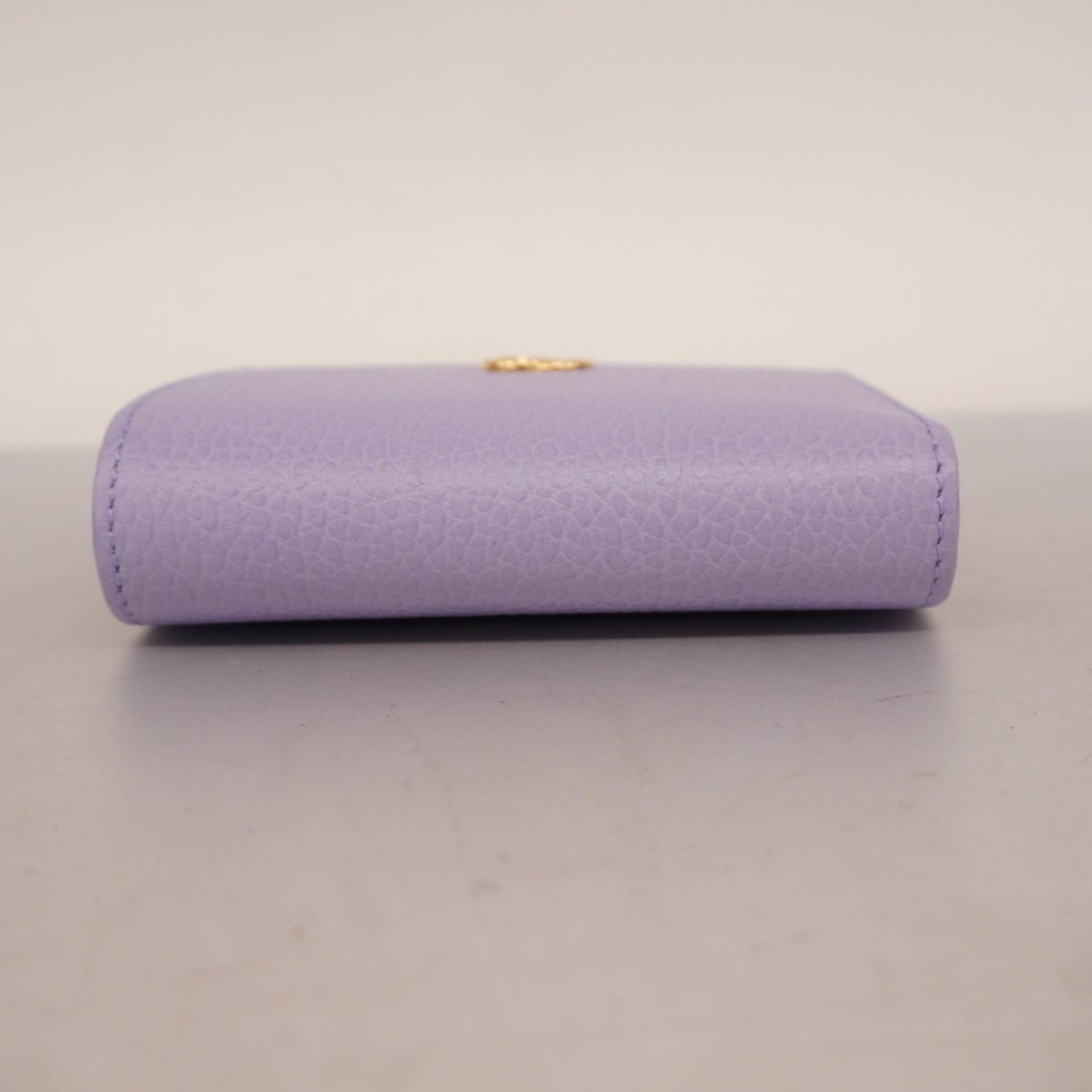 Gucci Wallet GG Marmont 772738 Leather Purple Women's