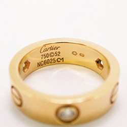 Cartier Ring Love 3PD Diamond K18YG Yellow Gold #52 Ladies