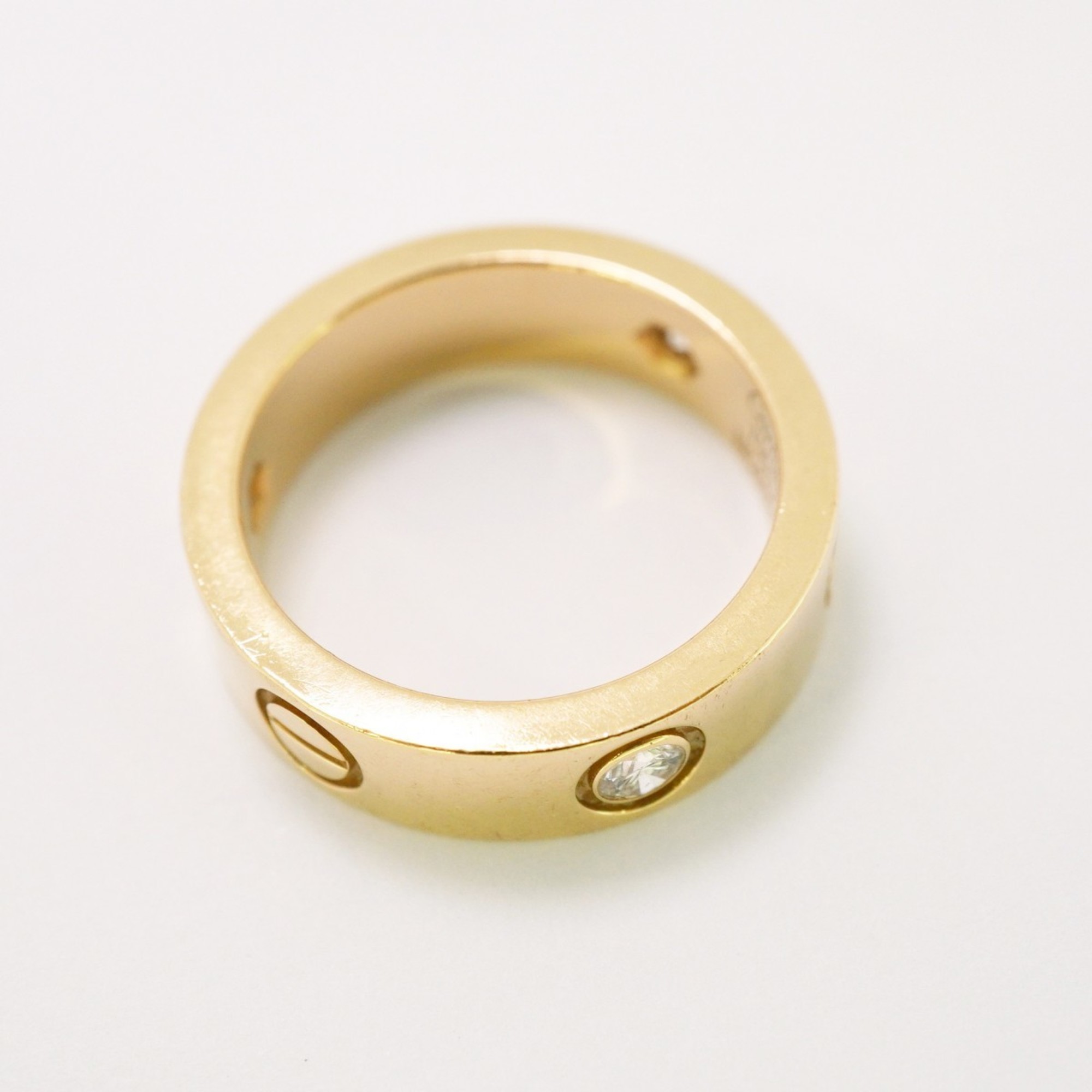 Cartier Ring Love 3PD Diamond K18YG Yellow Gold #52 Ladies