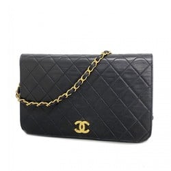 Chanel Shoulder Bag Matelasse Lambskin Black Women's