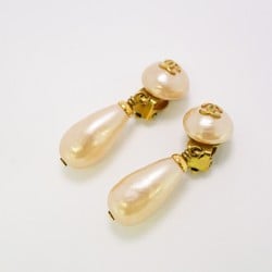 Chanel Earrings Coco Mark Fake Pearl GP Plated Gold Ladies