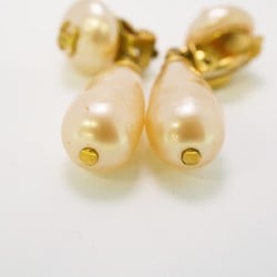 Chanel Earrings Coco Mark Fake Pearl GP Plated Gold Ladies