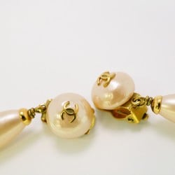 Chanel Earrings Coco Mark Fake Pearl GP Plated Gold Ladies