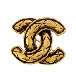 Chanel Brooch Coco Mark Matelasse GP Plated Gold Ladies