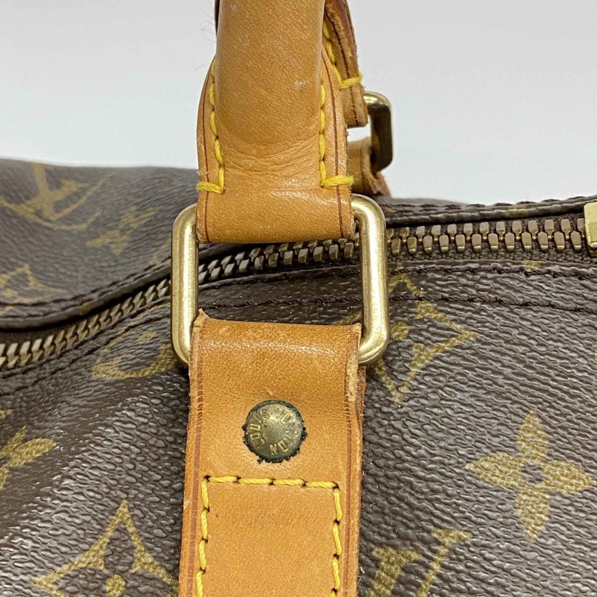 Louis Vuitton Boston Bag Monogram Keepall Bandouliere 45 M41418 Brown Men's Women's