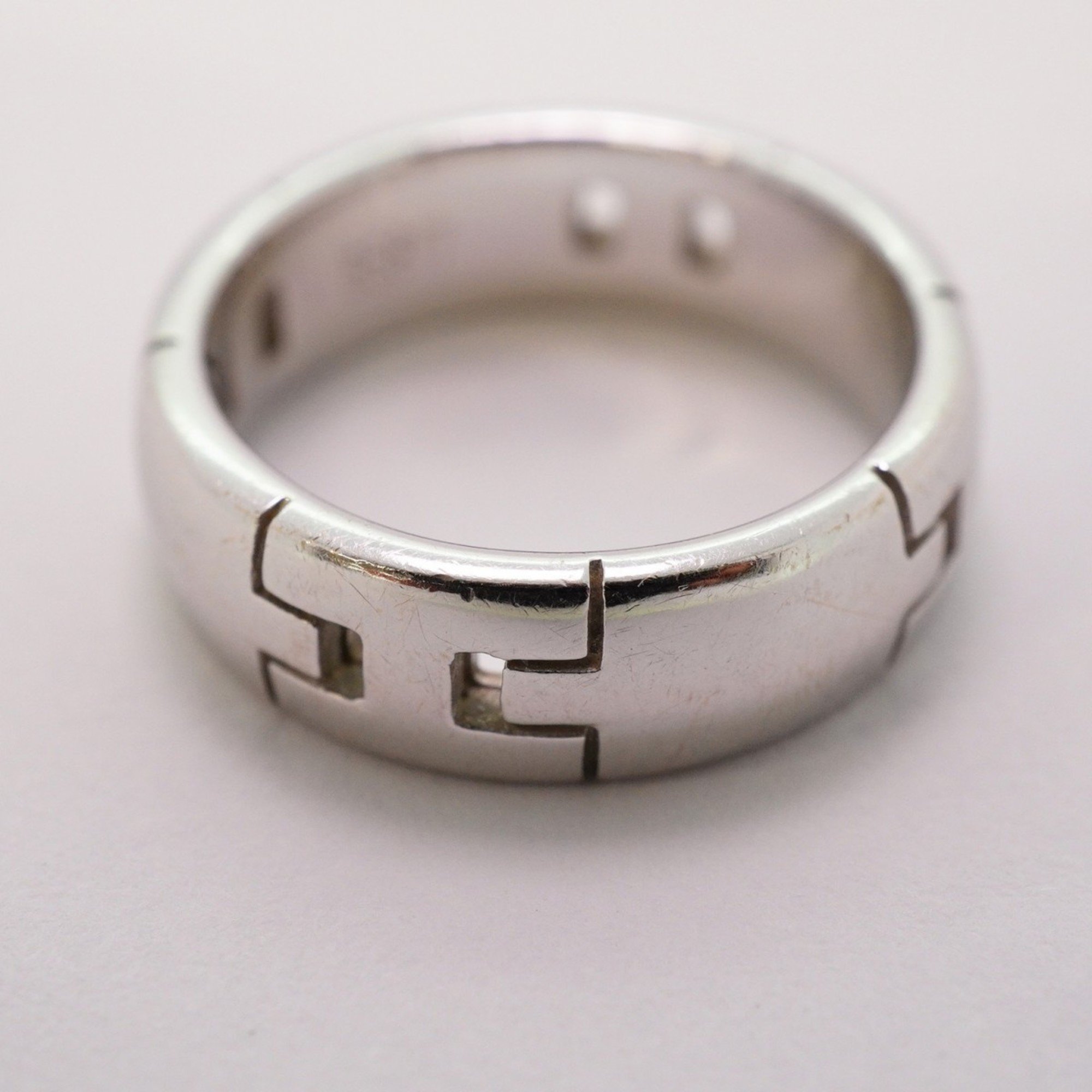 Hermes Ring Hercules K18WG White Gold #48 Ladies