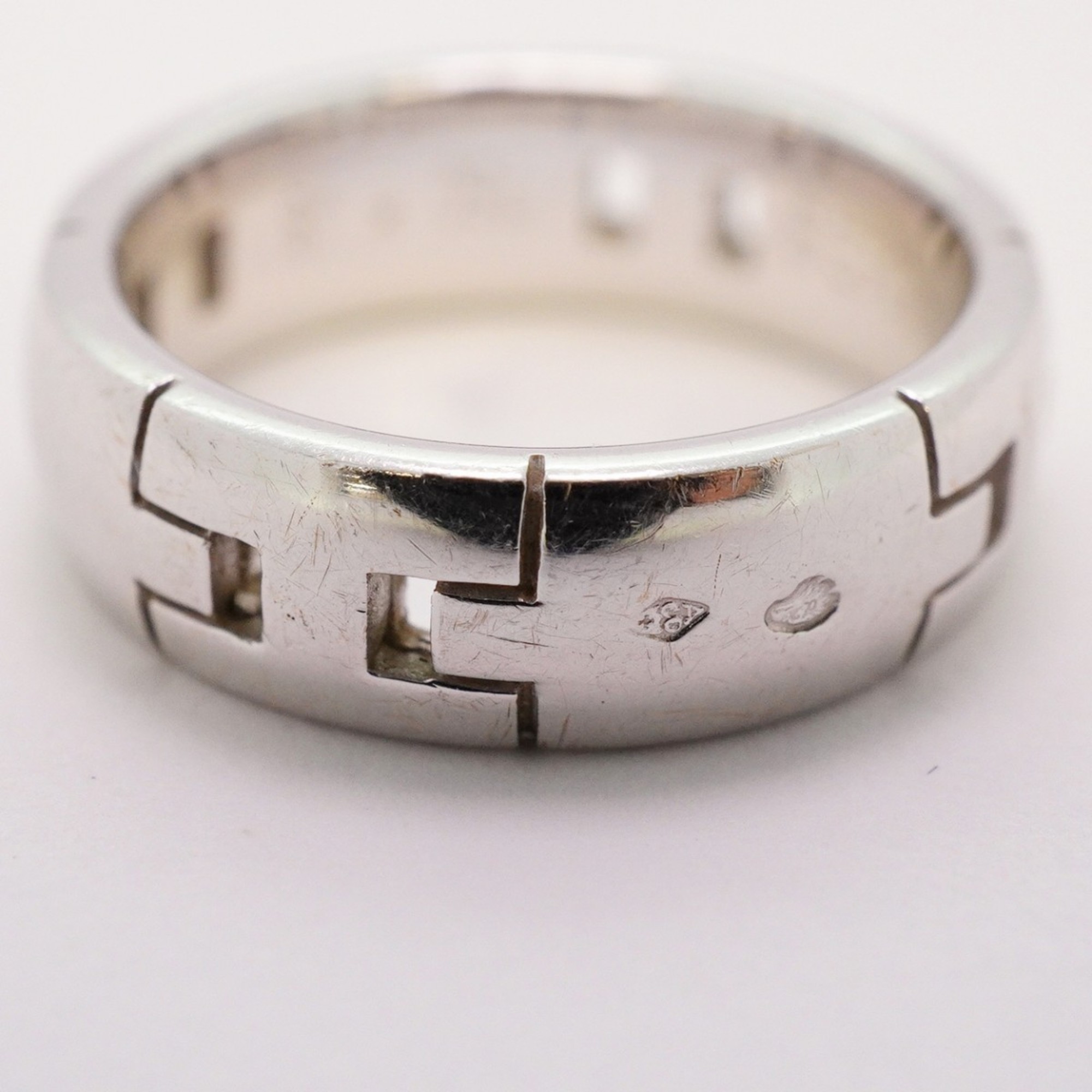 Hermes Ring Hercules K18WG White Gold #48 Ladies