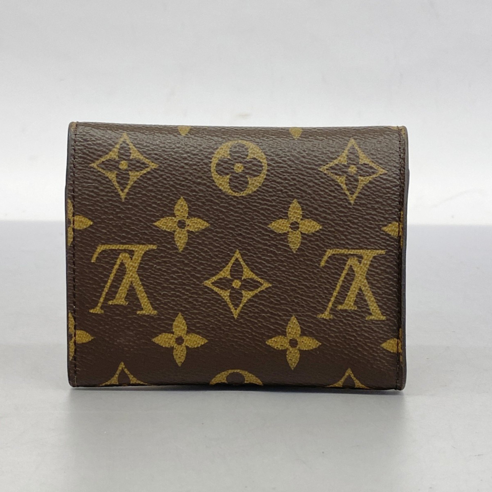 Louis Vuitton Tri-fold Wallet Monogram Portefeuille Victorine M62472 Brown Women's