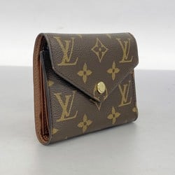 Louis Vuitton Tri-fold Wallet Monogram Portefeuille Victorine M62472 Brown Women's