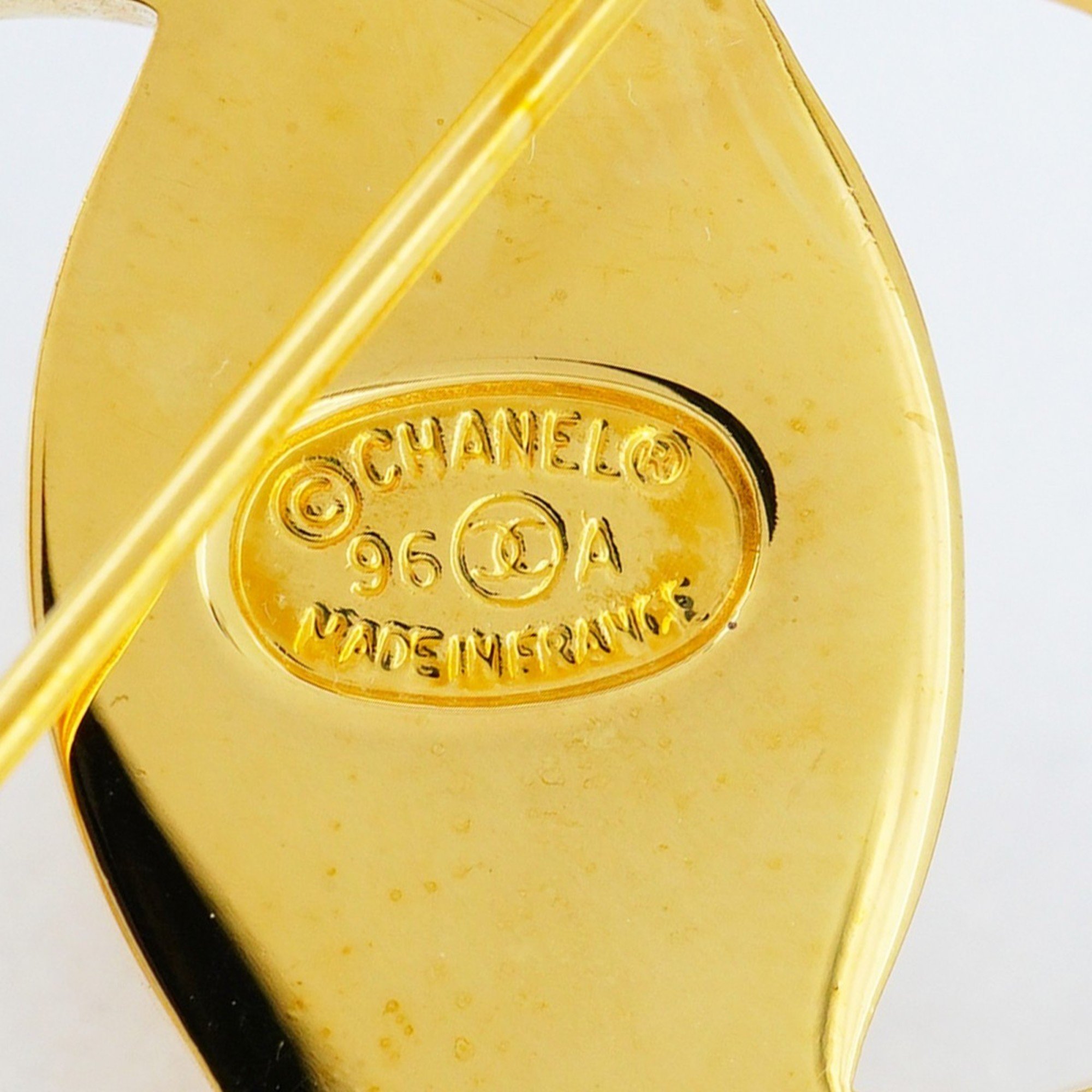 Chanel Brooch Turn Lock GP Plated Gold Ladies