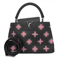 Louis Vuitton Handbag Taurillon Capucines PM Noir Flower Studs Ladies