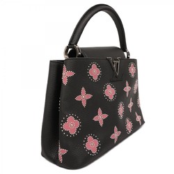 Louis Vuitton Handbag Taurillon Capucines PM Noir Flower Studs Ladies