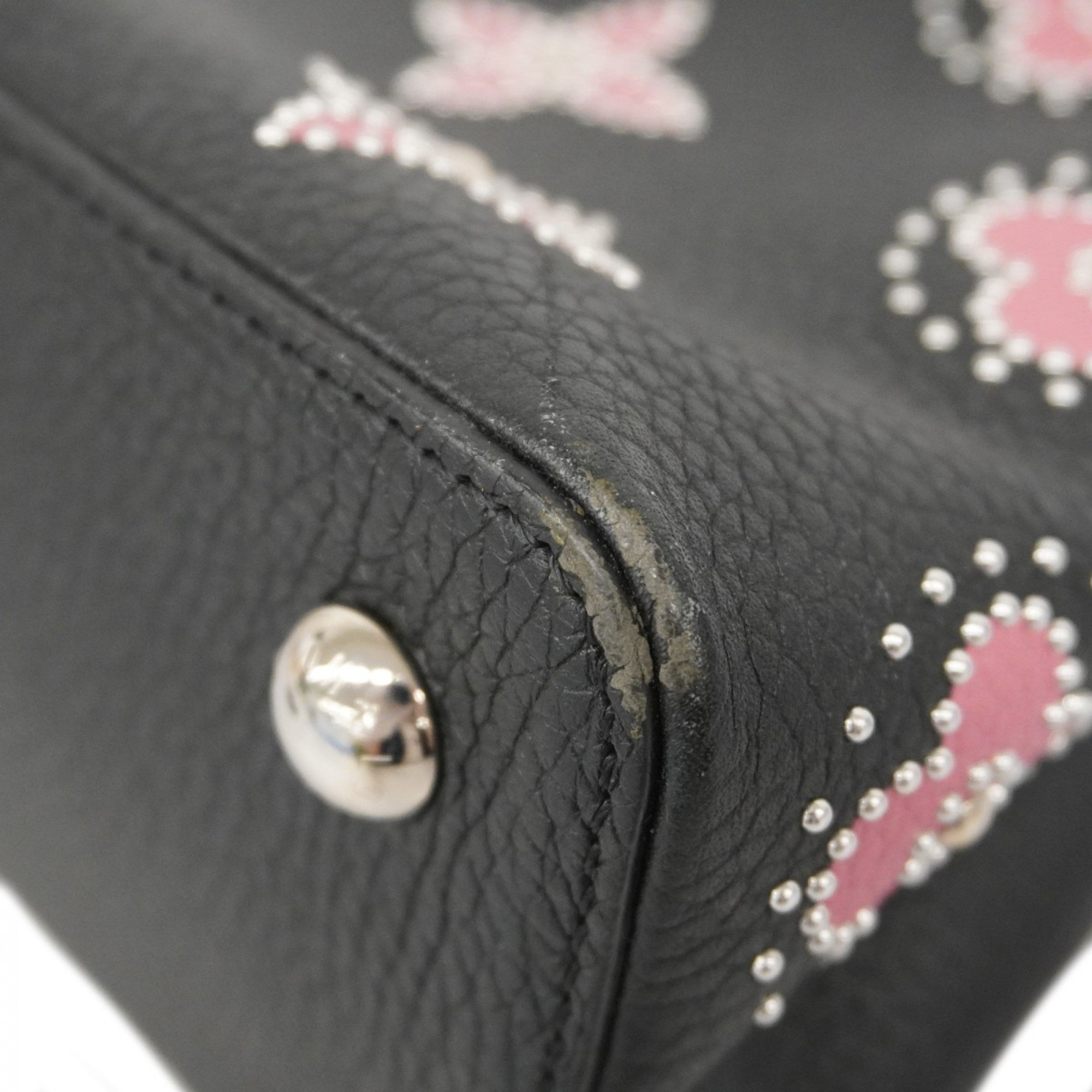 Louis Vuitton Handbag Taurillon Capucines PM Noir Flower Studs Ladies