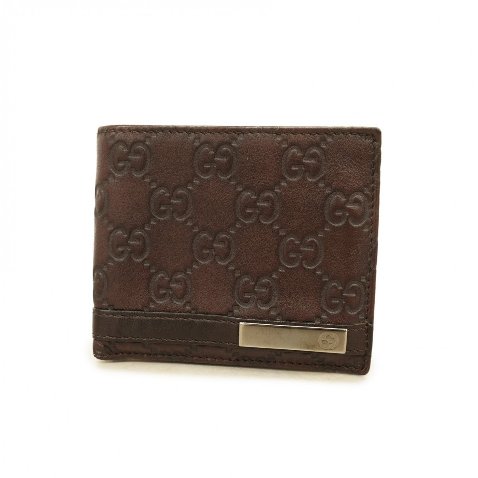 Gucci Wallet Guccissima 233100 Leather Brown Men's