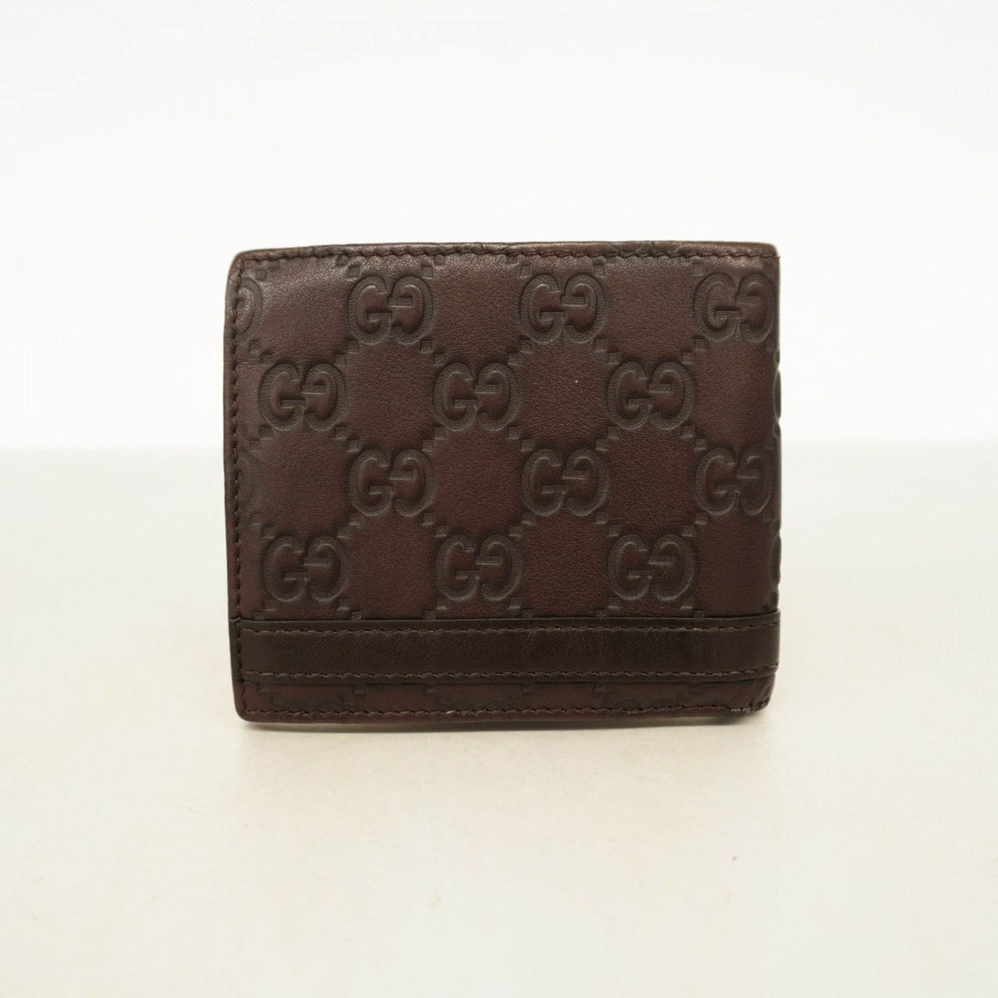 Gucci Wallet Guccissima 233100 Leather Brown Men's