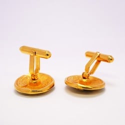 Chanel Cufflinks Circle Horse Motif GP Plated Gold Men's Women's