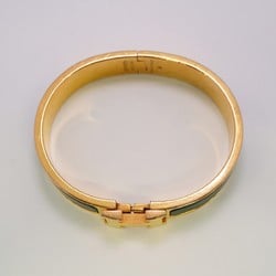 Hermes Bangle Click Clack PM GP Plated Gold Black Ladies