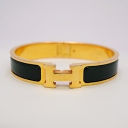 Hermes Bangle Click Clack PM GP Plated Gold Black Ladies