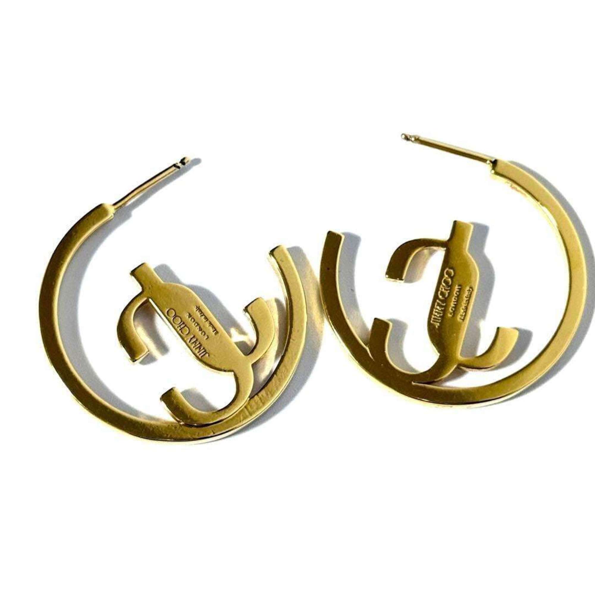 JIMMY CHOO Women's JC Monogram Hoop Earrings