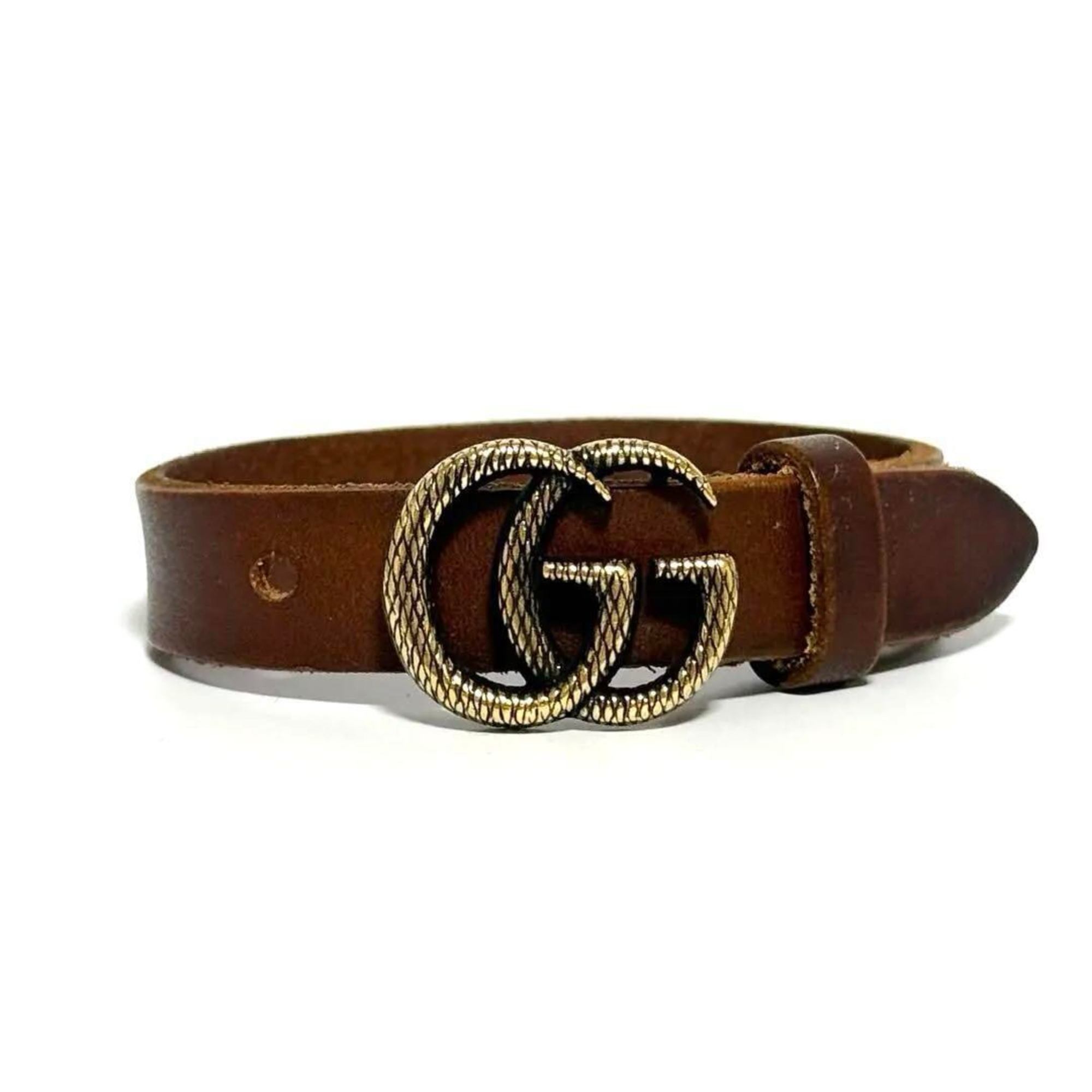 GUCCI Double G Leather Bracelet for Men and Women