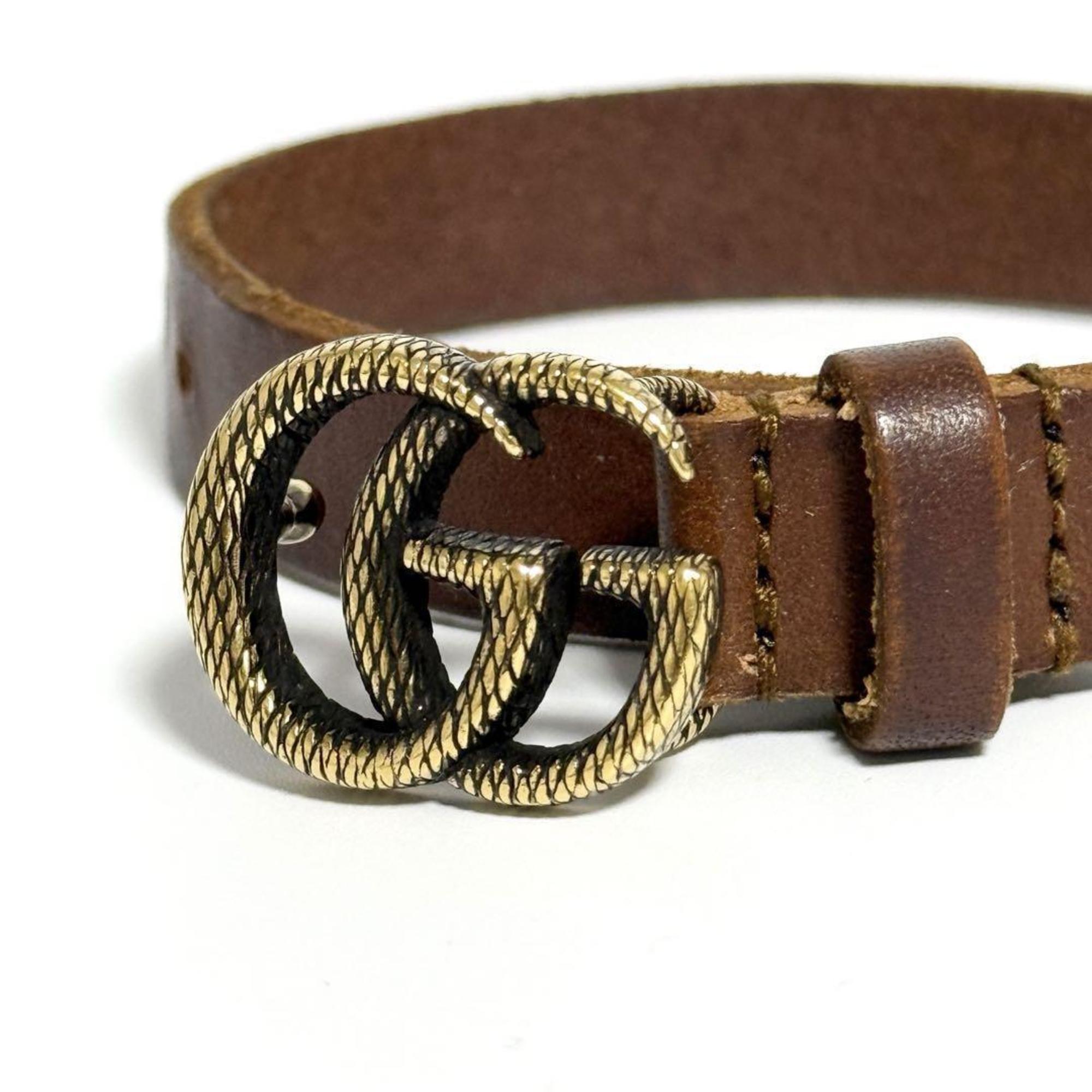 GUCCI Double G Leather Bracelet for Men and Women