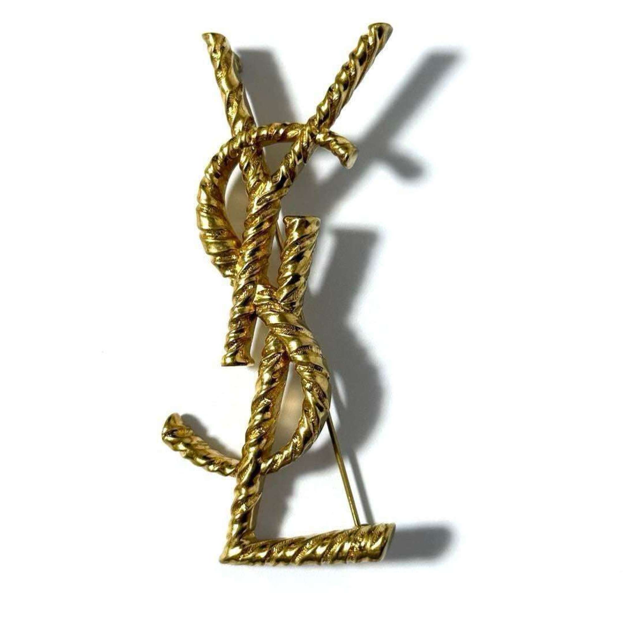 Yves Saint Laurent Paris SAINT LAURENT Women's Cassandra YSL Brooch Pin Badge