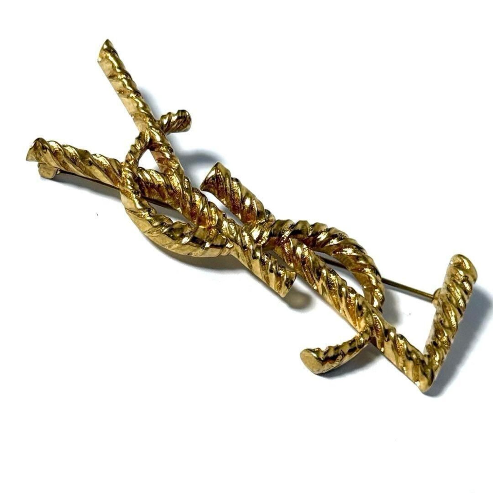 Yves Saint Laurent Paris SAINT LAURENT Women's Cassandra YSL Brooch Pin Badge