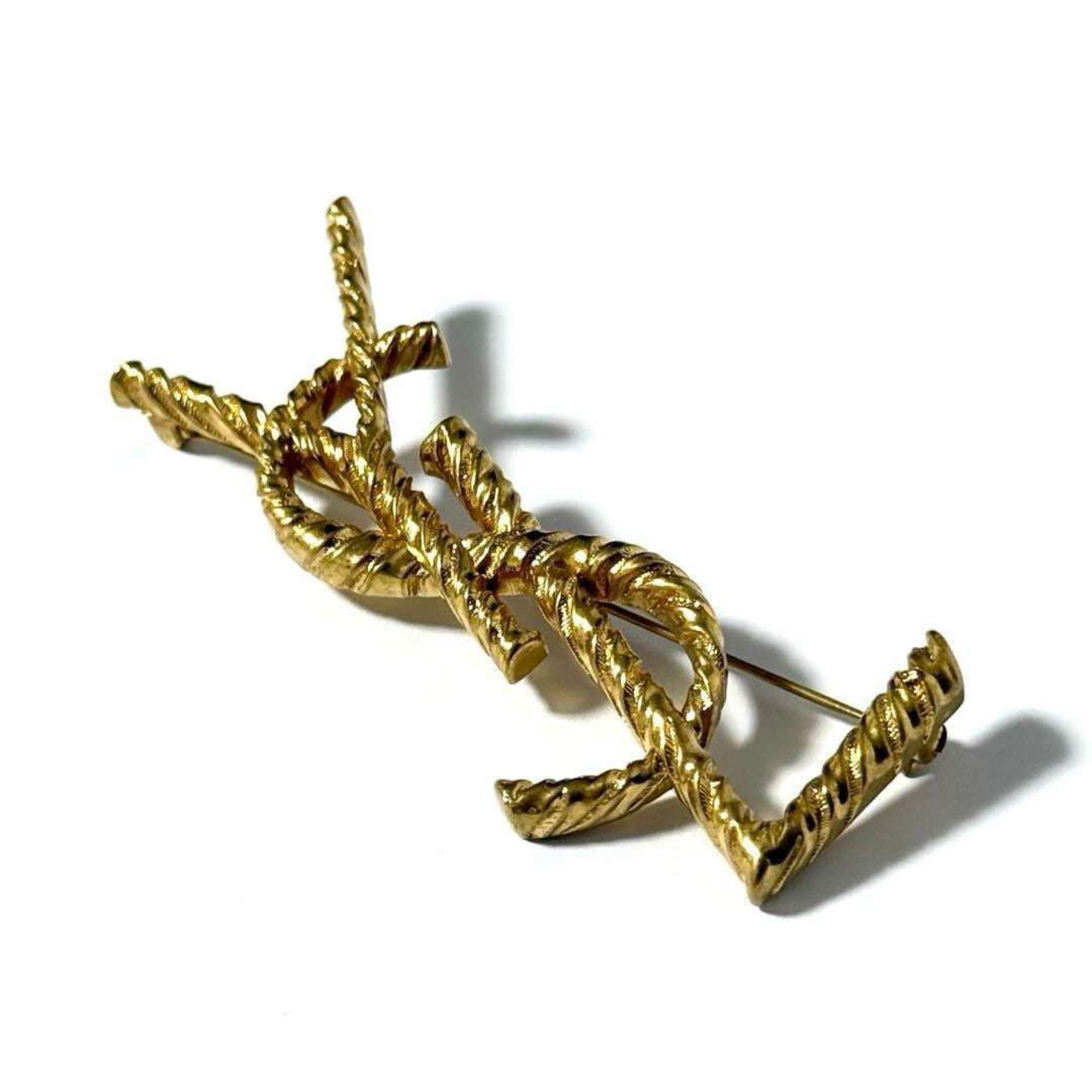 Yves Saint Laurent Paris SAINT LAURENT Women's Cassandra YSL Brooch Pin Badge