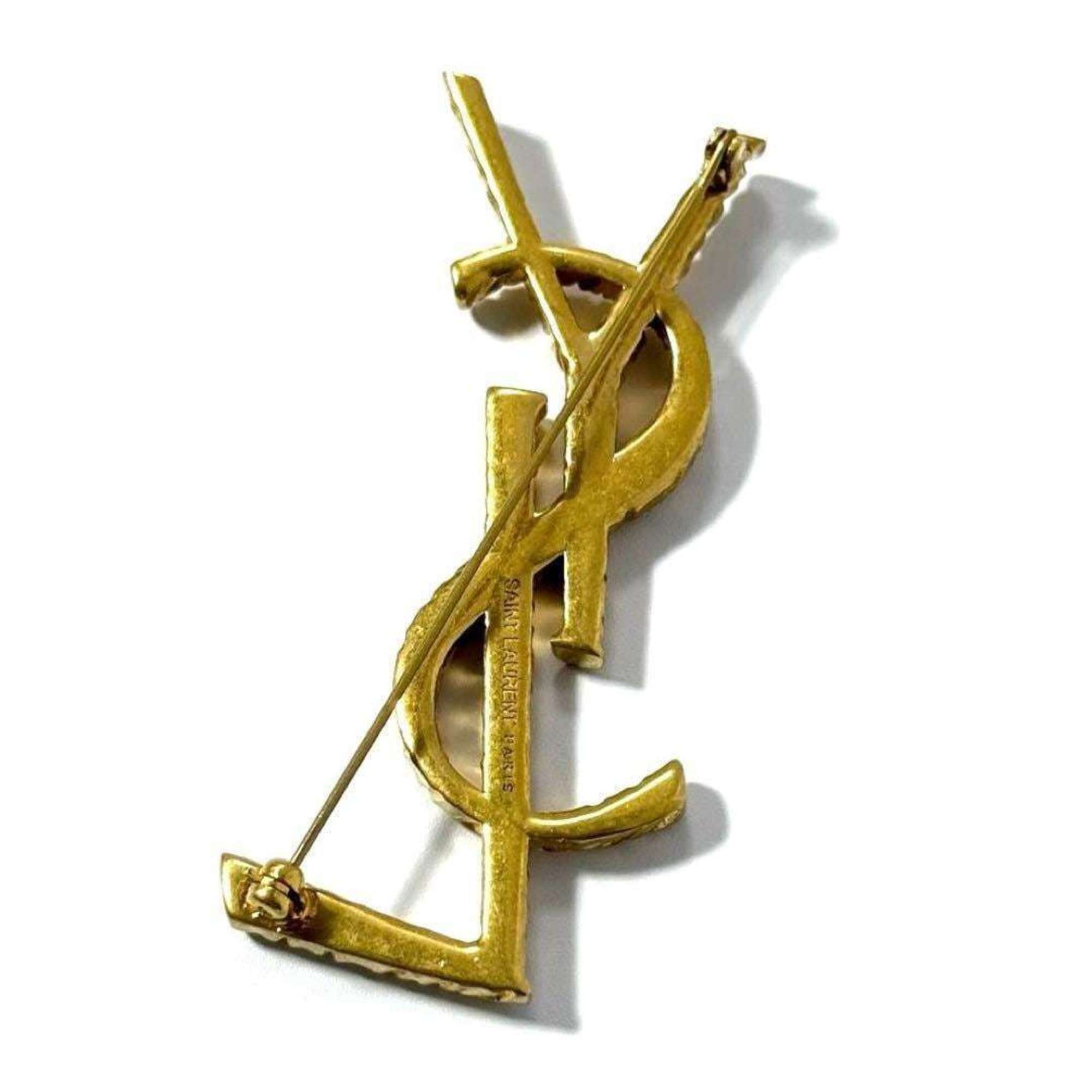 Yves Saint Laurent Paris SAINT LAURENT Women's Cassandra YSL Brooch Pin Badge