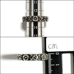 GUCCI Men's and Women's Interlocking G Floral Ring, Silver