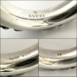 GUCCI Men's and Women's Interlocking G Floral Ring, Silver