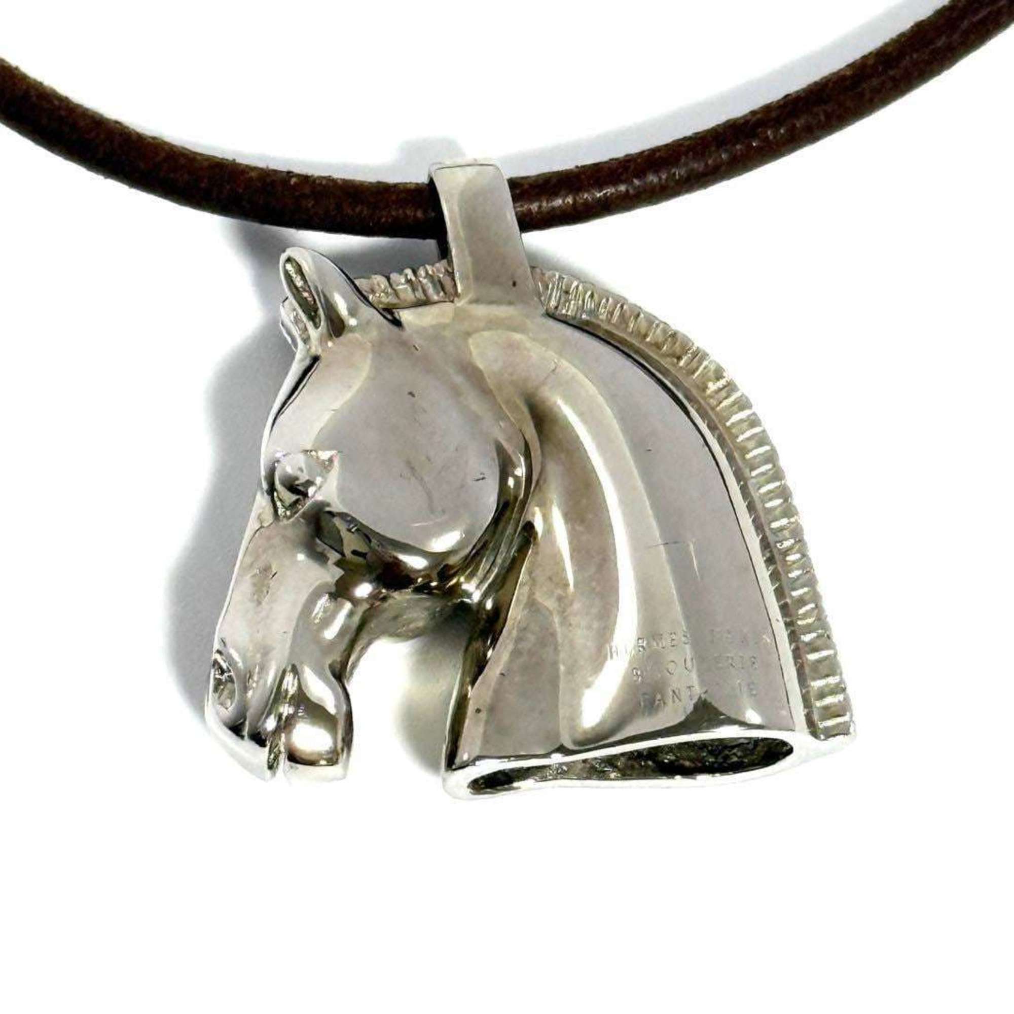 Hermes HERMES Men's Cheval Necklace Pendant Horse