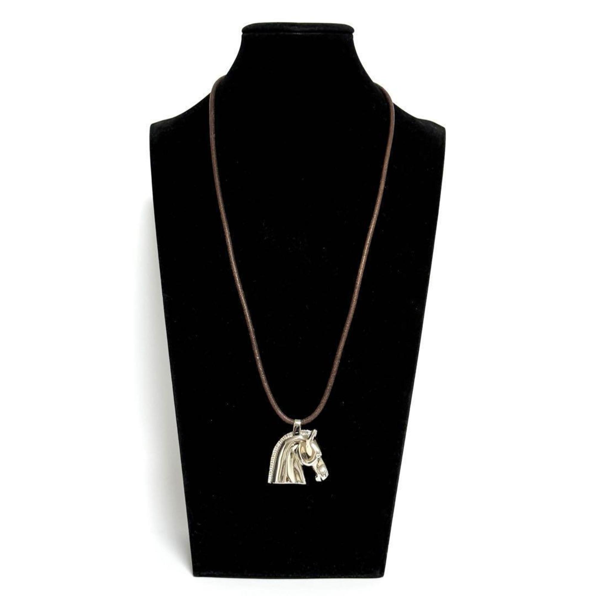 Hermes HERMES Men's Cheval Necklace Pendant Horse