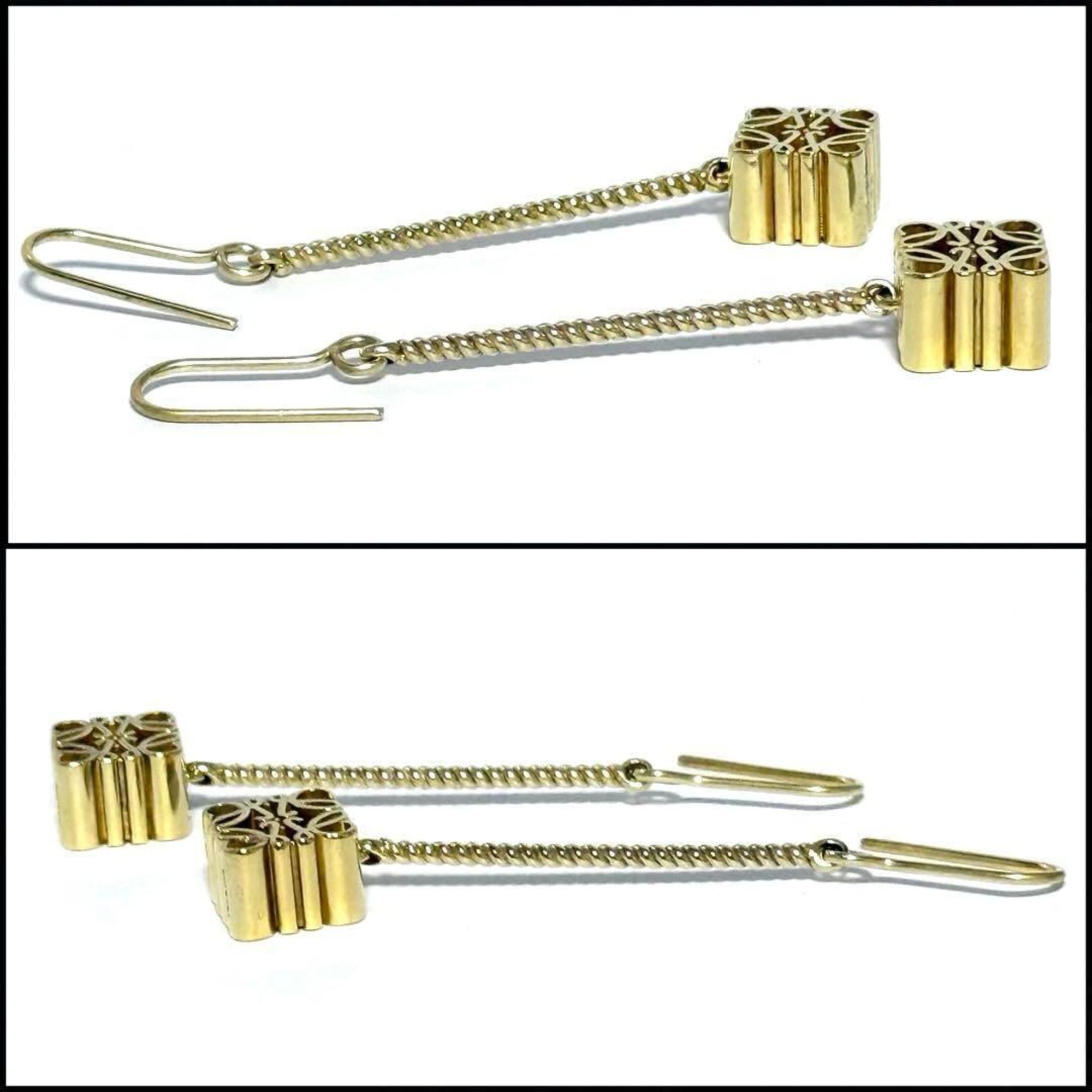 Loewe Women's Anagram Drop Hook Earrings in Gold