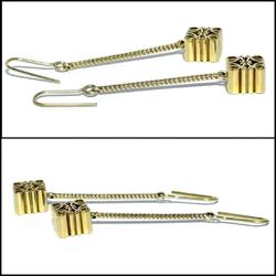 Loewe Women's Anagram Drop Hook Earrings in Gold