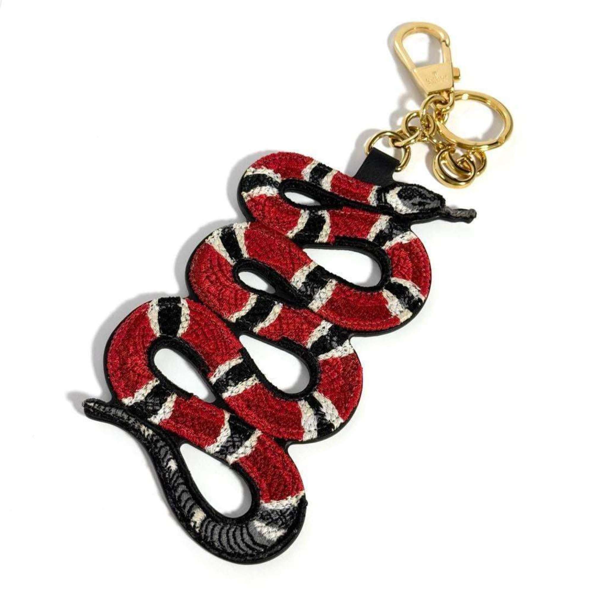 GUCCI Men's and Women's Snake Charm Key Holder Ring