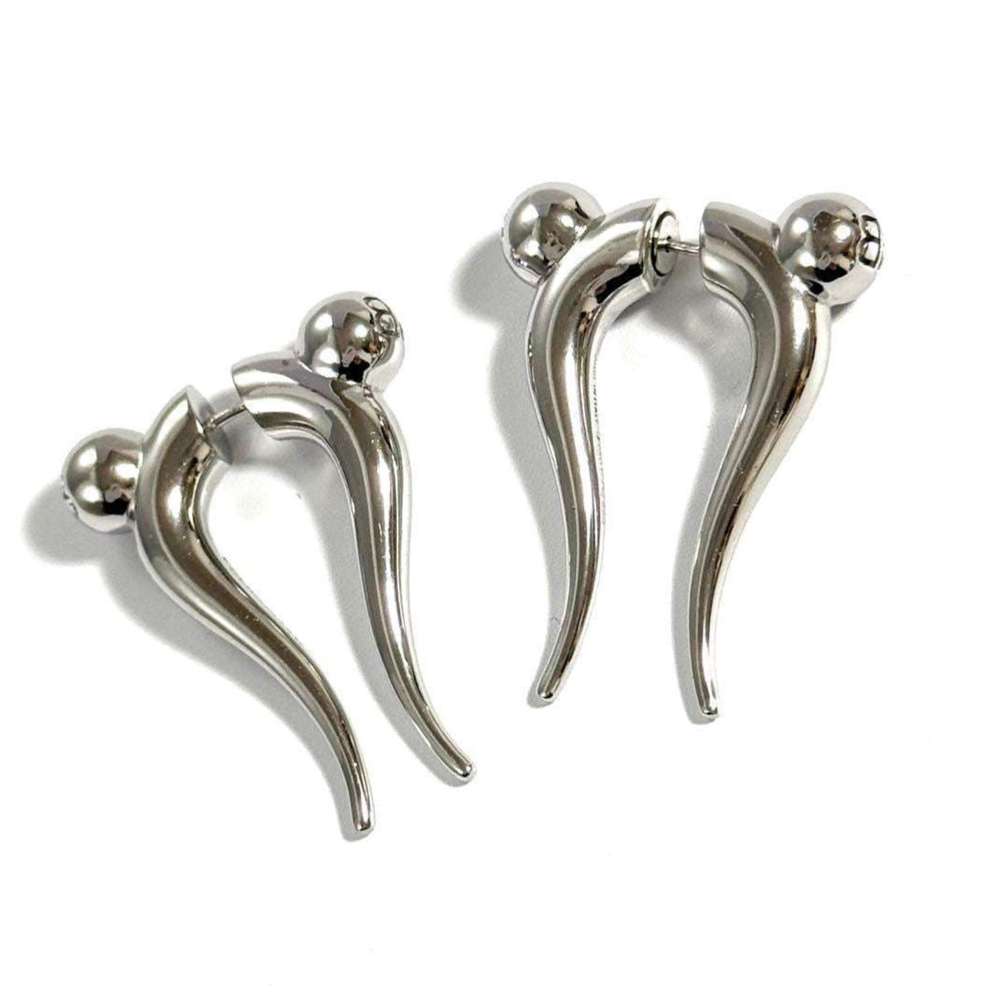 Balenciaga Men's and Women's Force Double Horn Earrings in Silver 925